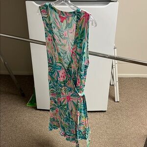 Floral Sleeveless Wrap Romper Dress